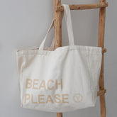 Canvas beach bag beach please beige